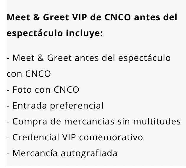 CNCOsite's tweet image. ULTIMA CITA TOUR - VIP 😎
- Ya se encuentran disponibles para algunos países la venta de las experiencias VIP dentro de esta última gira.
*Recuerden que necesitan tener entrada al show para poder asistir*
🔗: store.omgvip.com/products/cnco-…
#CNCO
