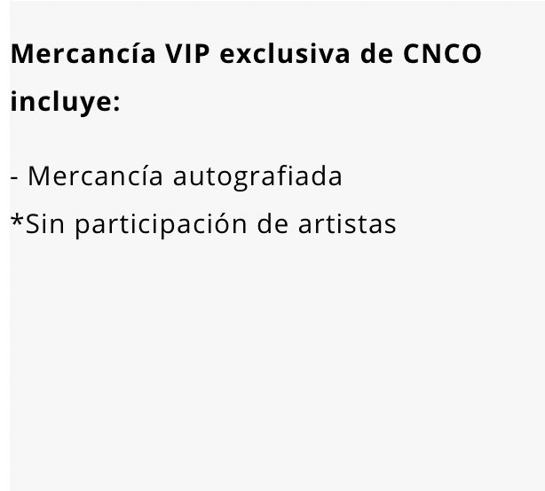 CNCOsite's tweet image. ULTIMA CITA TOUR - VIP 😎
- Ya se encuentran disponibles para algunos países la venta de las experiencias VIP dentro de esta última gira.
*Recuerden que necesitan tener entrada al show para poder asistir*
🔗: store.omgvip.com/products/cnco-…
#CNCO