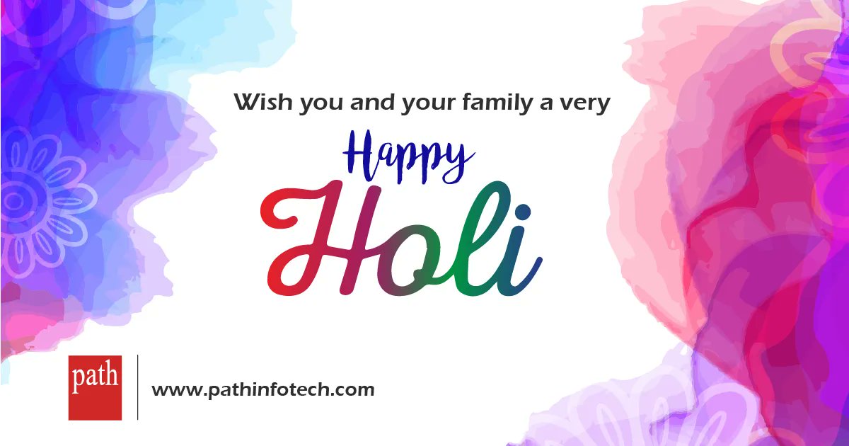 PathInfotechLtd's tweet photo. We wish you a very Happy Holi. May the splash of colors bring joy and happiness to you and your loved ones. 

#HappyHoli #PathInfotech #festivalofcolors #holi2023 #happiness #love #prosperity #holifestival https://t.co/uUH7f4CzgJ