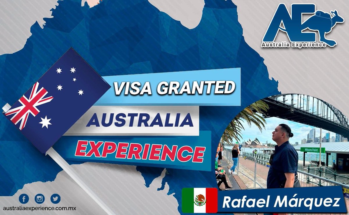 AustraliaExperi's tweet photo. ¡Felicidades Rafael!

¡#VISA GRANTED ONSHORE!

Somos tu mejor opción para cumplir con tu objetivo de estudiar en Australia.

Estamos listos para ayudarte a vivir una de las mejores experiencias de tu vida. https://t.co/QNqUUncs7U