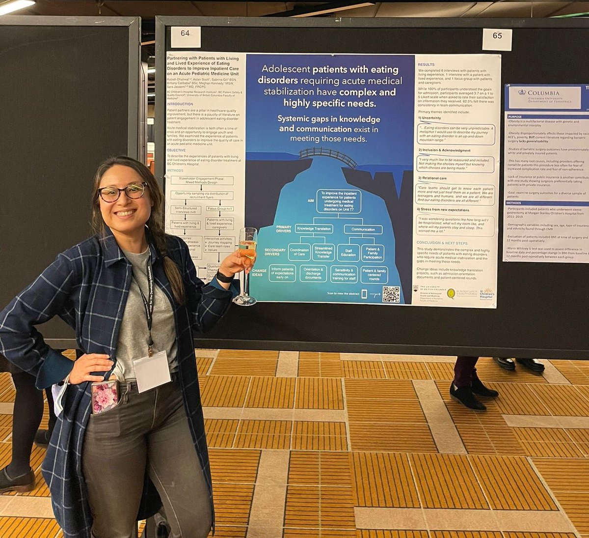 A toast to <a href="/RabiahDhaliwal/">Rabiah 🐝</a> 's hard work last summer in her patient engagement #QI project identifying #YOUTHperspectives during inpatient admissions for the medical stabilization of #EatingDisorders. So proud to rep this future leader in our field!
 #SAHM23