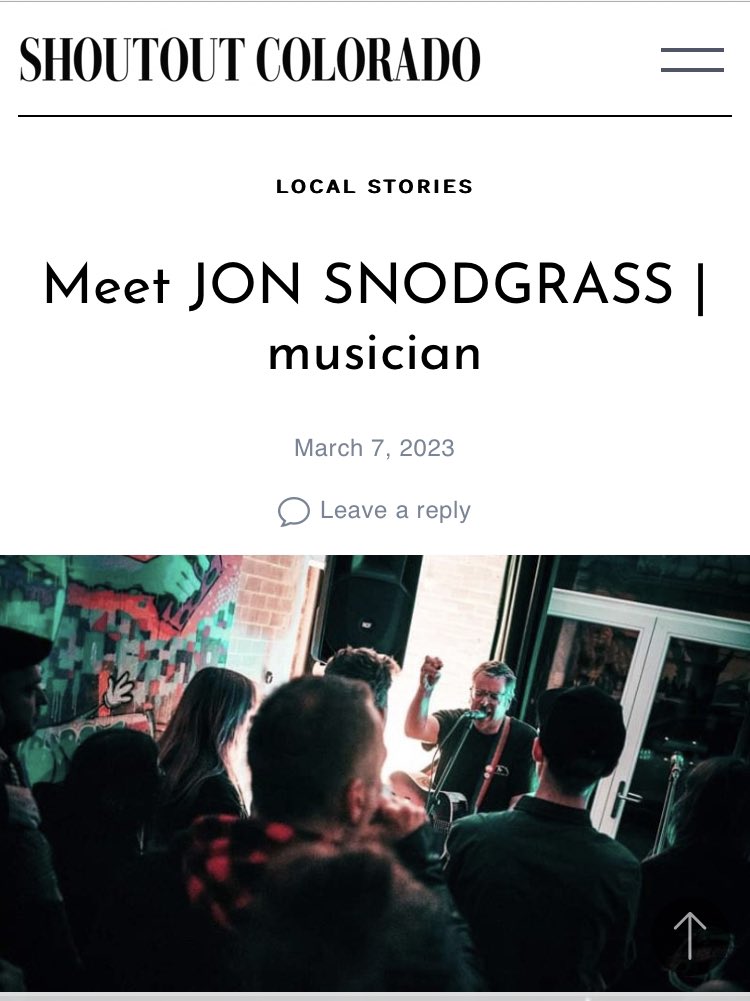“Shoutout Colorado” asked me some questions &amp; to Shout Out some of my CO favorites. like…

Driver 8 Records
The Blasting Room
ALL/ Descendents
Mishawaka Amphitheatre
The Grawlix
The Bug Theatre
Kansas City Kitty
Lucky Joe's &amp; Surfside 7

shoutoutcolorado.com/meet-jon-snodg…