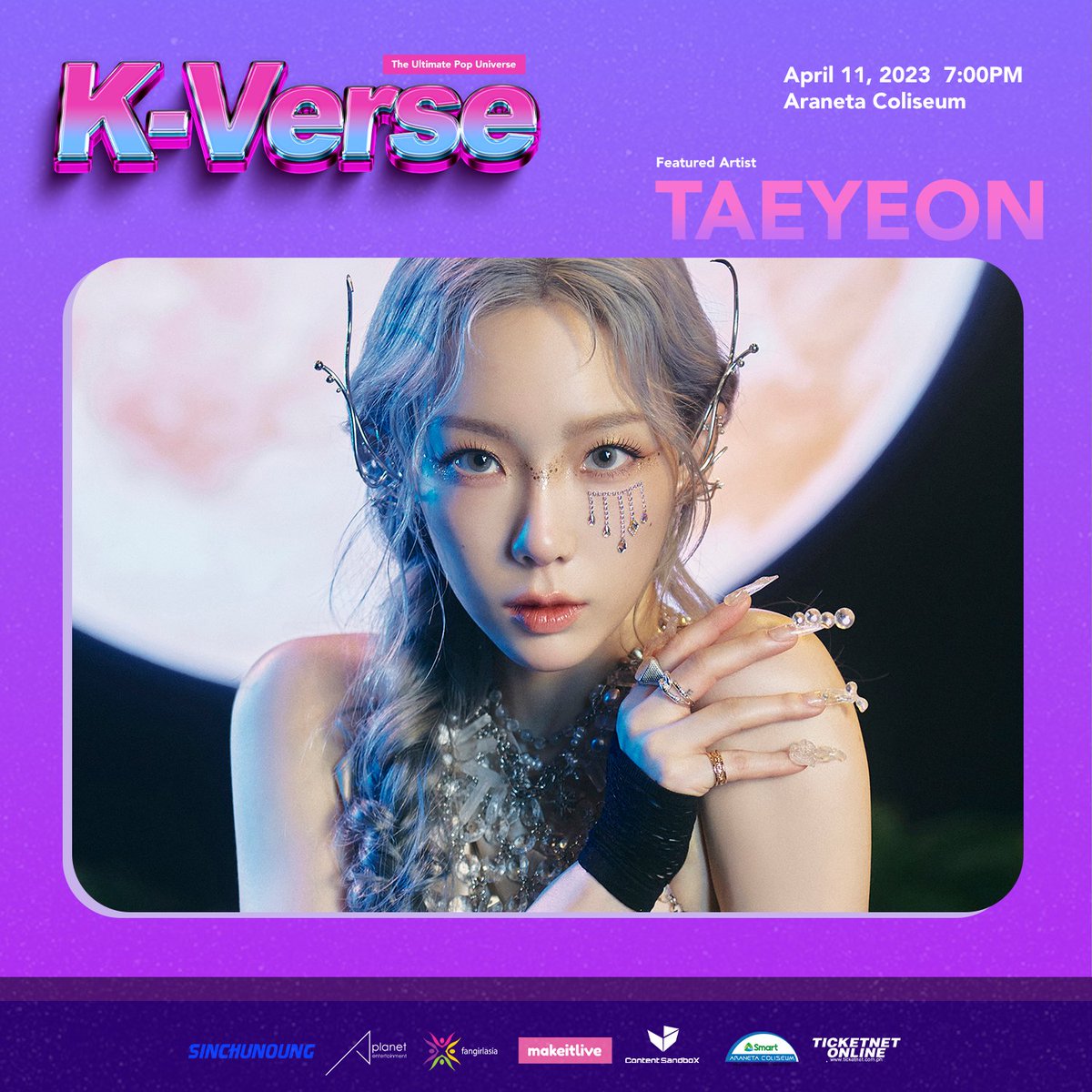 makeitliveasia's tweet photo. 🎤 We Can’t Control how Happy we are to have #TAEYEON back as she joins the Ultimate Pop Universe - K-VERSE this April 11, 2023 @TheBigDome

💖 PH SONEs! Get ready to raise those pink hearts at K-VERSE!

🗓️ April 11, 2023, Araneta Coliseum 
ℹ️ Ticket Details this week

#KVERSEPH https://t.co/76tUMjDL9P