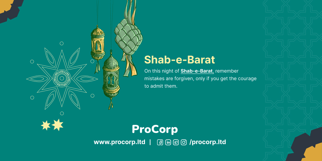 ProCorpLTD's tweet photo. Blessed day and blessed night❤ May Allah forgive sins, accept prayers, purify hearts and guide everyone to the right path. Happy Shab-e Baraat!

#shabebaraat #procorp #procorpLTD https://t.co/UMpS4d5c6C