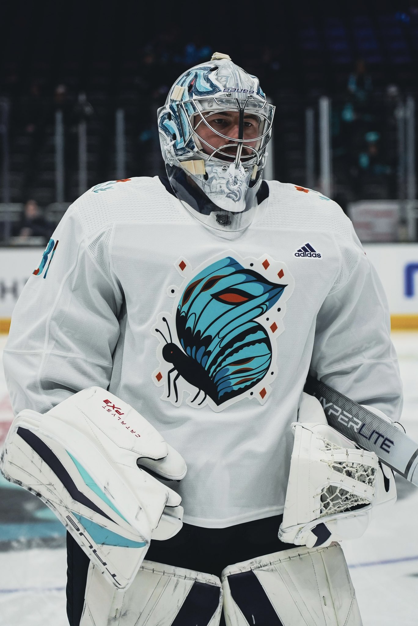 Seattle Kraken on X: these goalie pads + jersey combo tho!   / X