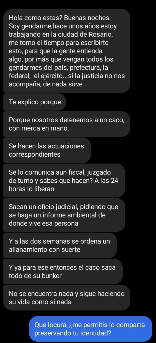 Rosariociudadok's tweet photo. Mensaje de una gendarme https://t.co/Htd32STQeh