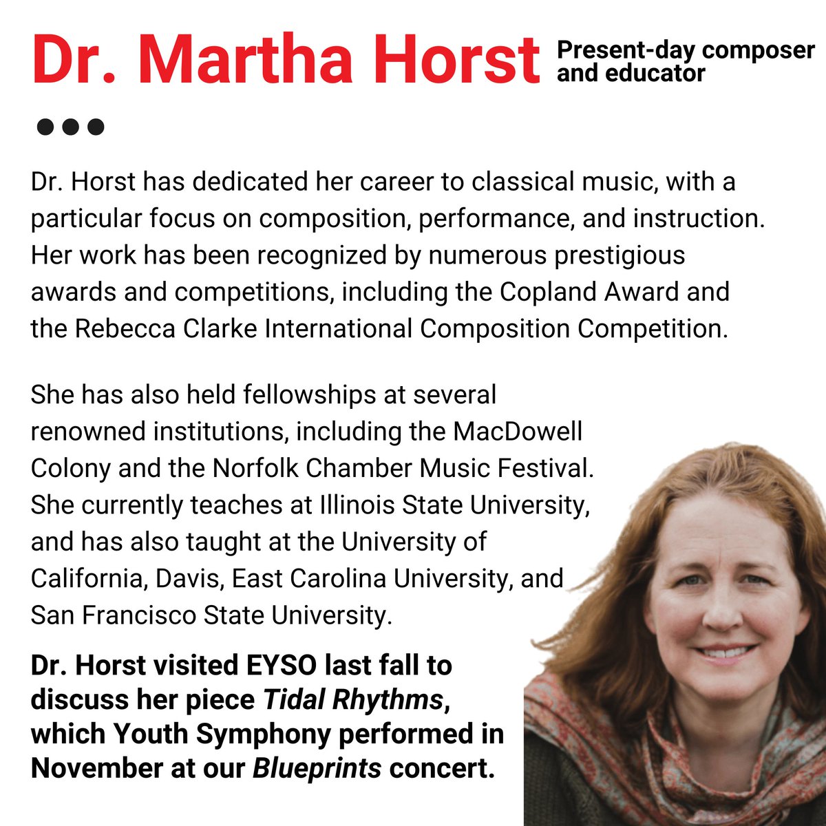 EYSO's tweet image. As we celebrate International Women's Day, let's take a moment to shine a spotlight on the incredible contributions of women in classical music.