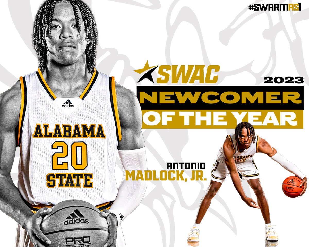 Alabama State MBB (@bamastatembb) on Twitter photo TJ Madlock is the <a href="/theswac/">Southwestern Athletic Conference</a> Men's Basketball Newcomer of the Year! RT to congratulate TJ!
#IAMSWAC | #SWARMAS1
#RYSASU TJ Madlock is the <a href="/theswac/">Southwestern Athletic Conference</a> Men's Basketball Newcomer of the Year! RT to congratulate TJ!
#IAMSWAC | #SWARMAS1
#RYSASU