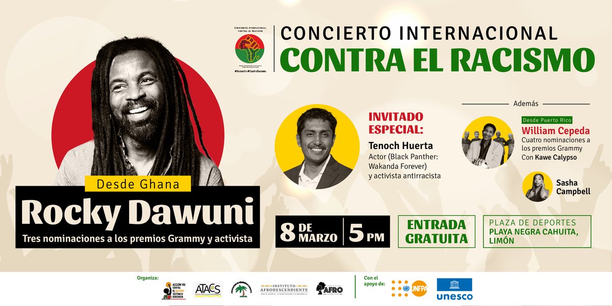 mujeresafrocr's tweet photo. Muy emocionadas de recibir a Tenoch y de recibirles a ustedes mañana en Cahuita!
#AccionYa #ContraElRacismo https://t.co/bkOVQJp20n