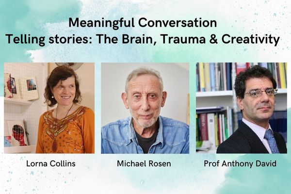 I am very excited about the @speakerscollect  #MeaningfulConversation today, when I will be talking with the utterly brilliant minds @MichaelRosenYes and @ProfTonyDavid about storytelling, the brain, trauma and creativity. It is not too late, sign up here: us02web.zoom.us/meeting/regist…