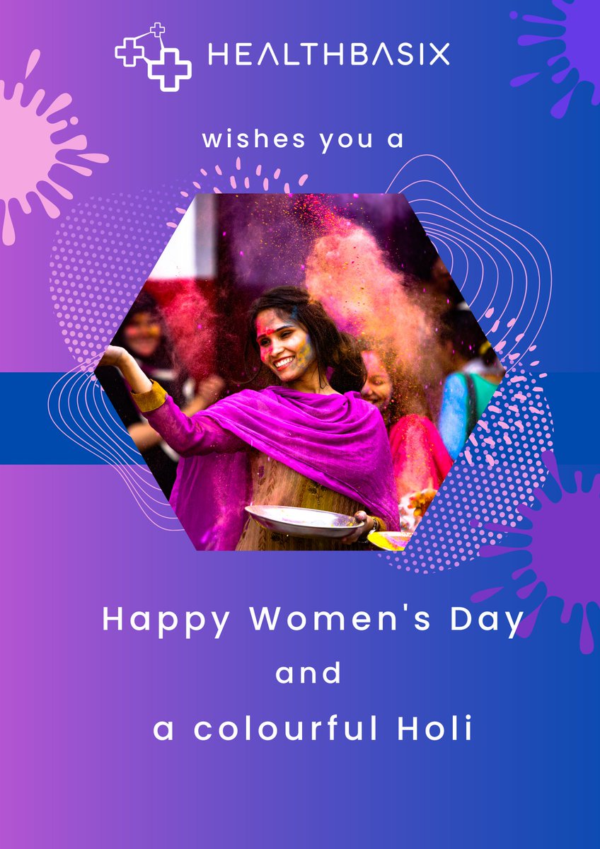 Wishing everyone a very Happy International Women's Day and Holi! Today, we celebrate the remarkable achievements of women and the vibrancy of life through the festival of colors.
 #InternationalWomensDay #HappyHoli  #CelebrateWomen #SpreadJoyAndHappiness

#HealthBasix