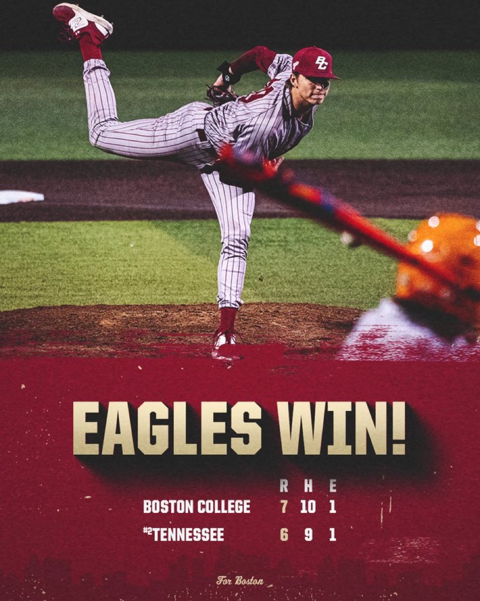 BostonCollege's tweet photo. What a day for the @BCEagles! @BCBirdBall upsets No. 3 Tennessee on the road…way to go, Birds! #WeAreBC 🦅 https://t.co/tB1hlDesQL