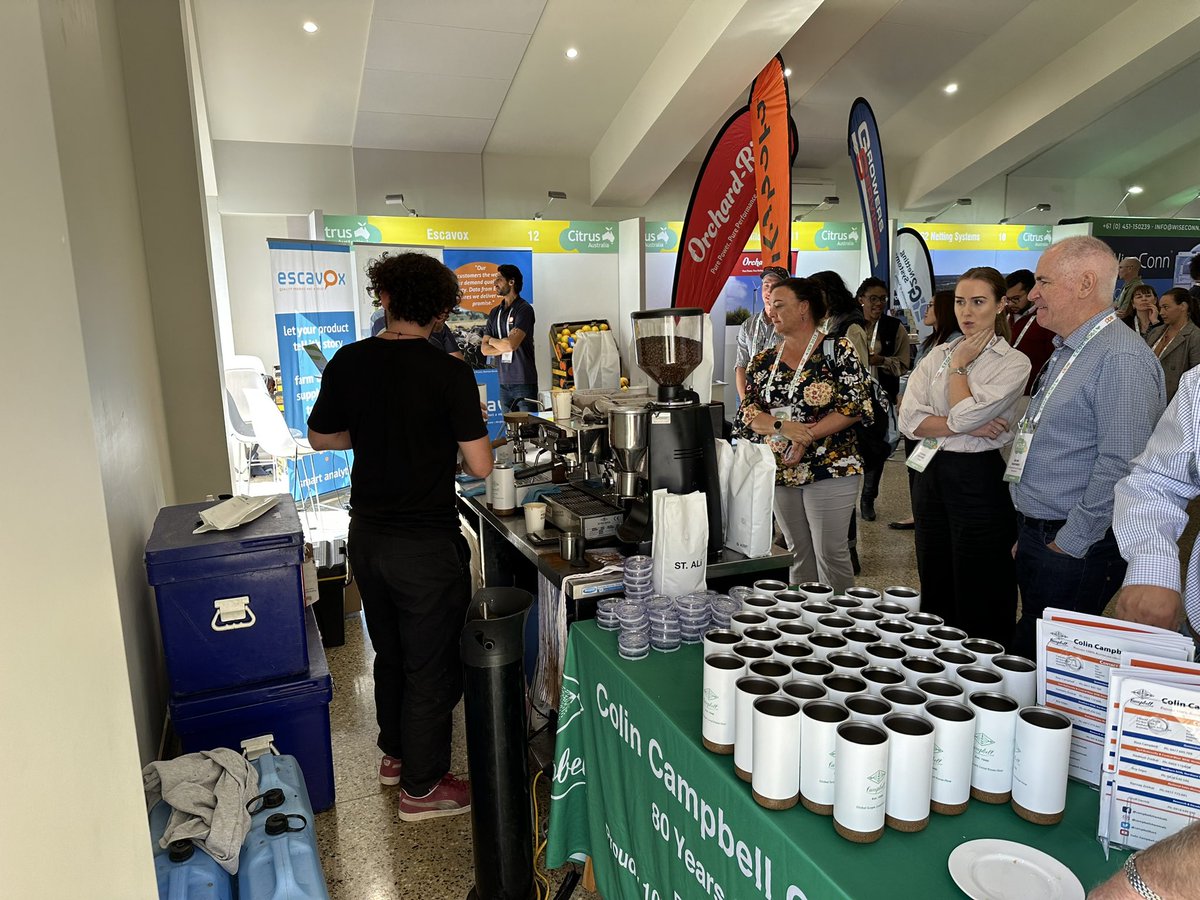 campbellhort's tweet photo. We are at the @CitrusAustralia Market Outlook forum. Great turnout in Mildura great to see our travel mugs being used https://t.co/ijjVsCBsTv