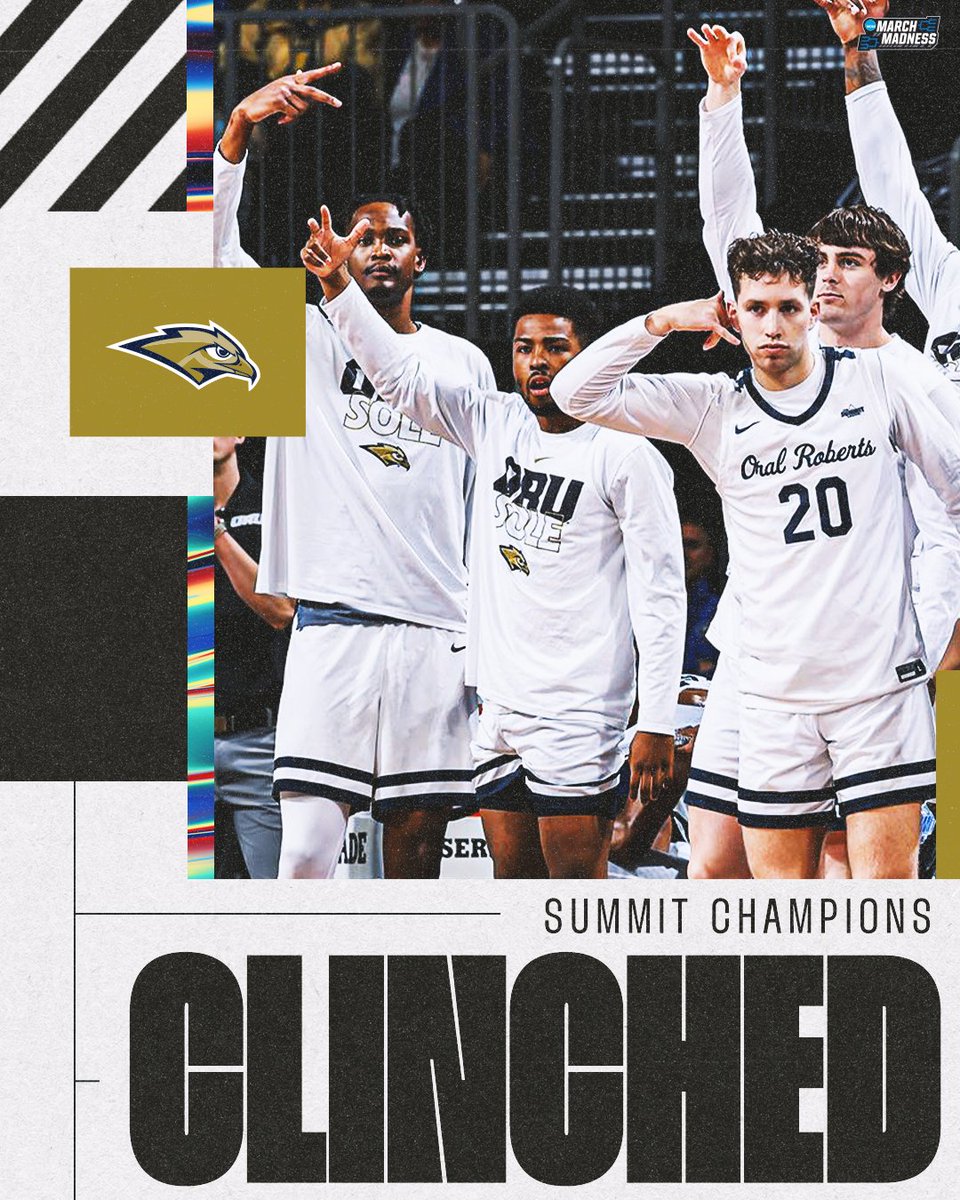 ORAL ROBERTS IS DANCING AGAIN 🎟️

The Golden Eagles cap off an undefeated conference season with a Summit League Championship and are going to their second NCAA Tournament in three years! #MarchMadness
