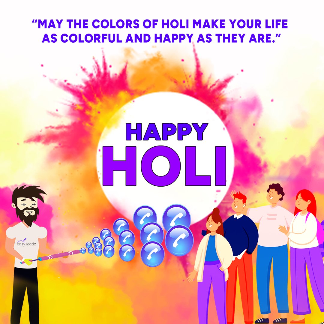 EasyLeadzCo's tweet photo. Happy Holi Everyone! May your life be as colorful and joyful as the festival of Holi. May this auspicious occasion bring you and your loved ones an abundance of happiness, prosperity, and love.

#happyholi #festivalofcolors #festivevibes #HoliVibes https://t.co/mxNYLDgUDT