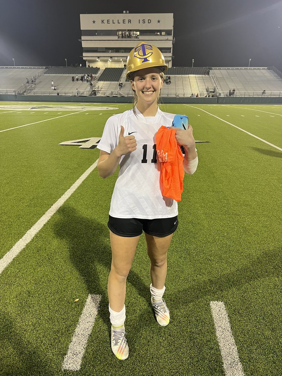 Tonight’s Hard Hat Player of the Game is <a href="/Havery32/">halee</a>!🪖⚽️💜 Halee played with HEART and fight all game. She sacrificed for her teammates and never gave up. We are proud of you Halee! 

<a href="/KISDAthletics/">Keller ISD Athletics</a> <a href="/JonGordon11/">Jon Gordon</a> @LethalSoccer
