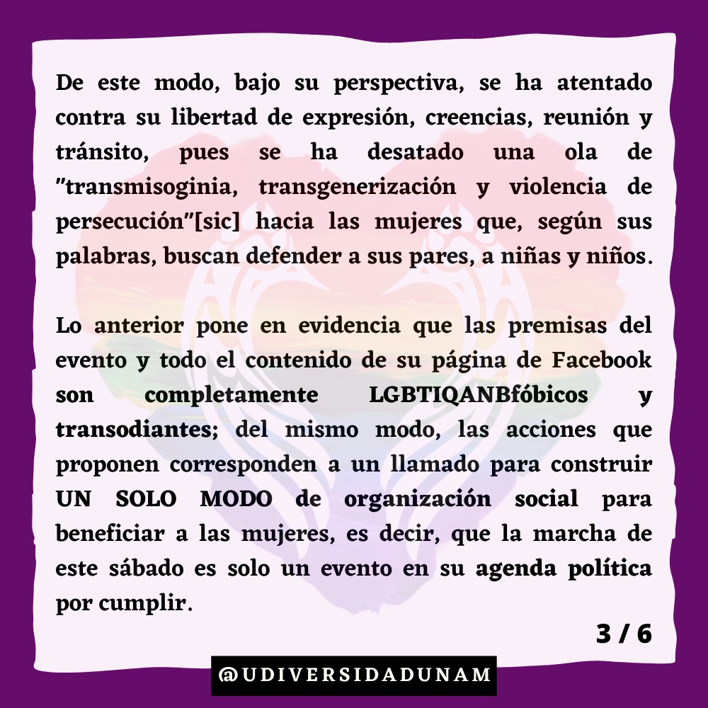 UNAMUDiversidad's tweet photo. #Todaslasmujeres/ #Todoslosderechos
#8M
#MarchaTERF
#LasMujeresTransNoMeBorran
#NoEnNuestroNombre
#SinLasTransNada https://t.co/OE2e3pNXJI