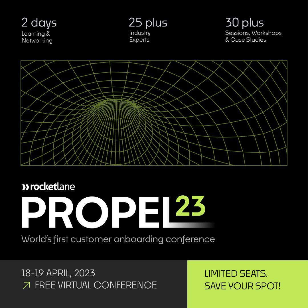 RocketlaneHQ's tweet image. #CustomerSuccess, #CustomerOnboarding, and #ProfessionalServices folks, the biggest customer onboarding conference awaits you!

#Propel23 is not your average conference! Learn from the best and make connections for a lifetime.