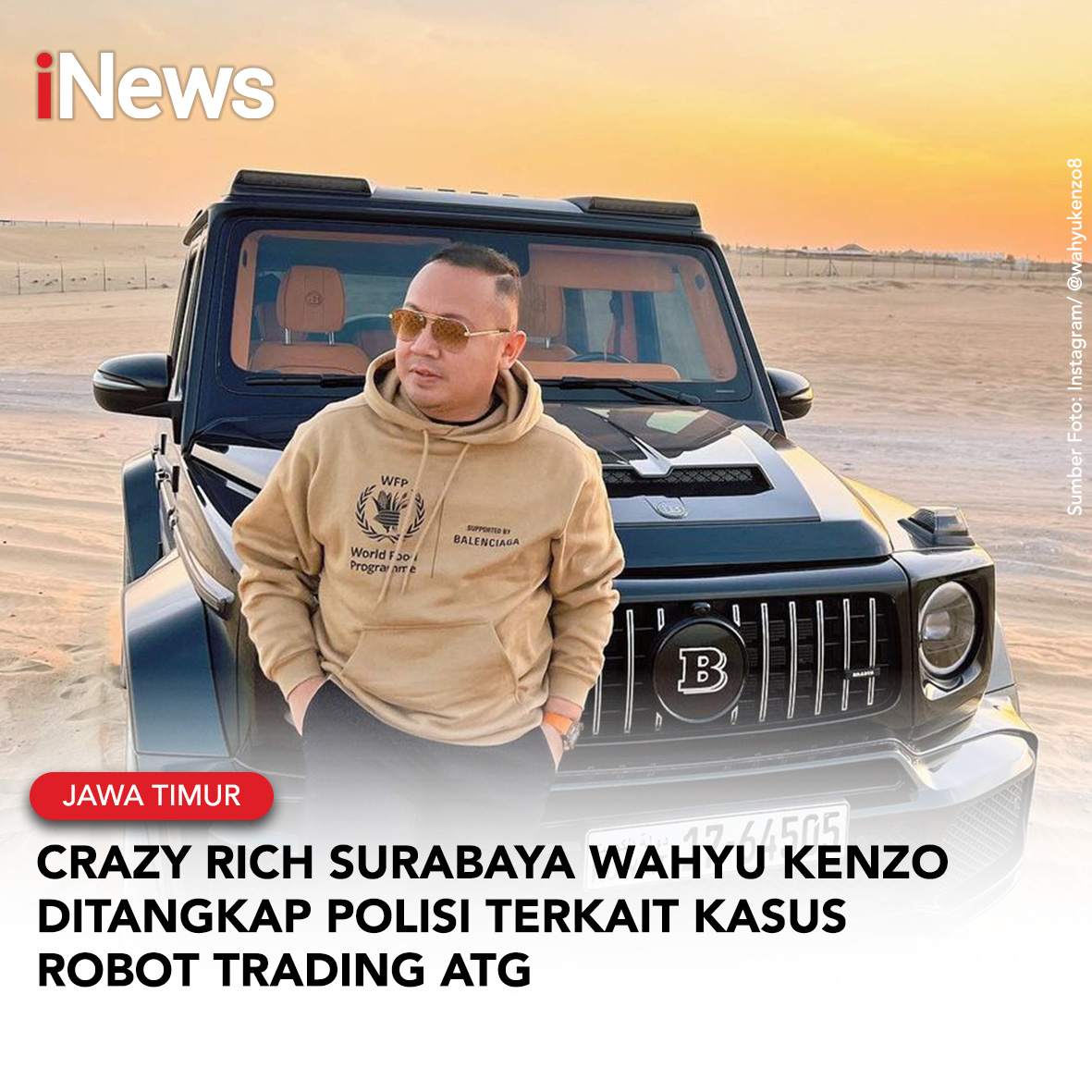 SeputariNews's tweet photo. Crazy Rich Surabaya yang juga founder robot trading Auto Trade Gold (ATG) Wahyu Kenzo ditangkap Polresta Malang Kota. NNN
Selengkapnya: https://t.co/1Ri35vVHTo
#iNews #iNewsid #RobotTrading #CrazyRichSurabaya #Founder #AutoTradeGold #ATG https://t.co/LE1yxrTZQ6