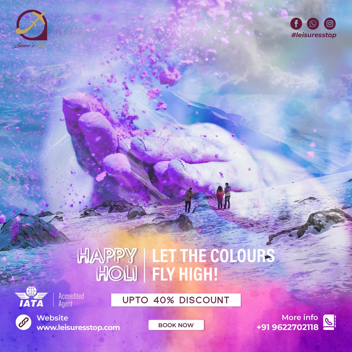 Happy holi - let the colours fly high @leisuresstop

#leisuresstop #happyholi #travelling #flight #travelday #cheapflights #booknow #traveler #flightview #fly #flyhigh #flightbooking #flightticket #travelwithus #travelguide #holioffer