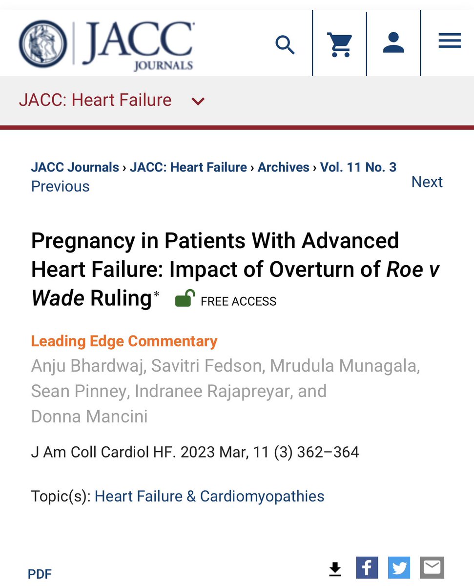 🔥What did overturning of Roe vs Wade mean for women with #HF? Thank you @JACCJournals #JACCHF for highlighting as we advocate for our patients 👉jacc.org/doi/10.1016/j.… #SaviFedson @MrudulaMunagala @spinneymd @IRajapreyar @DonnaMancini11 @BiykemB #advocacy #disparities