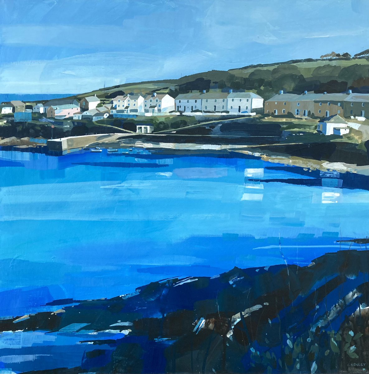 Nearly ready to pick up the reins after a few days off so here’s something from a year ago as there’s nothing new - a splashy gouache painting of Portscatho. 

I think I’ll dust off the gouache when I get back to the easel - it’s a great loosener-upper!