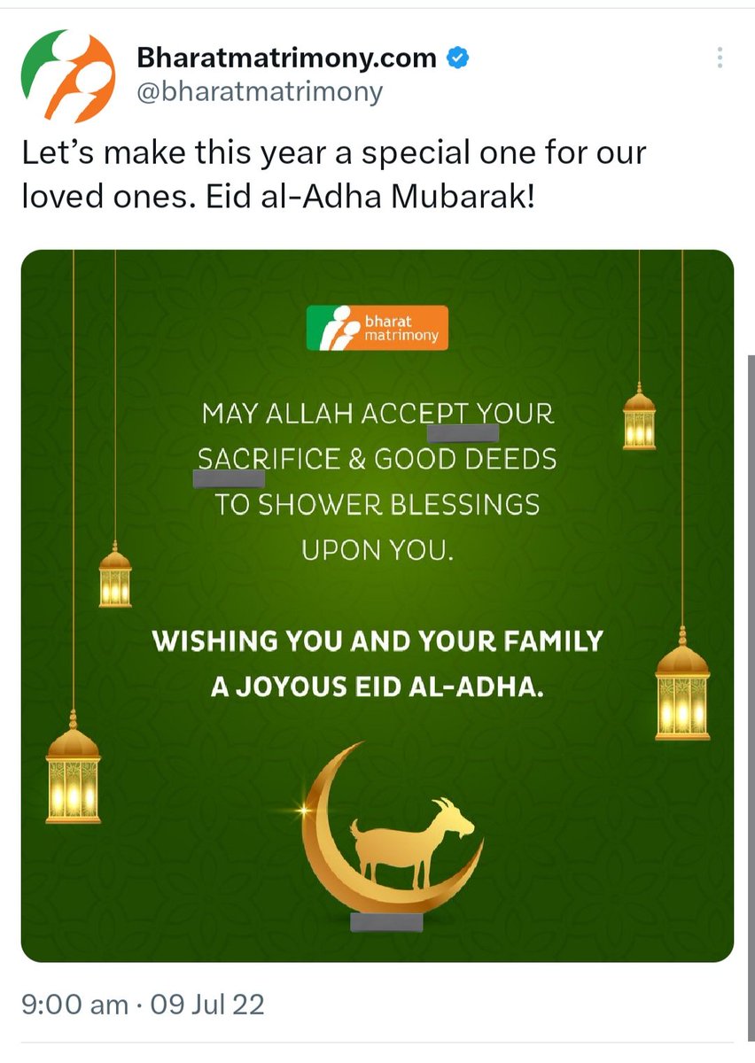 MrSinha_'s tweet image. Naughty @bharatmatrimony on IsIamic festival vs Hindu festival...