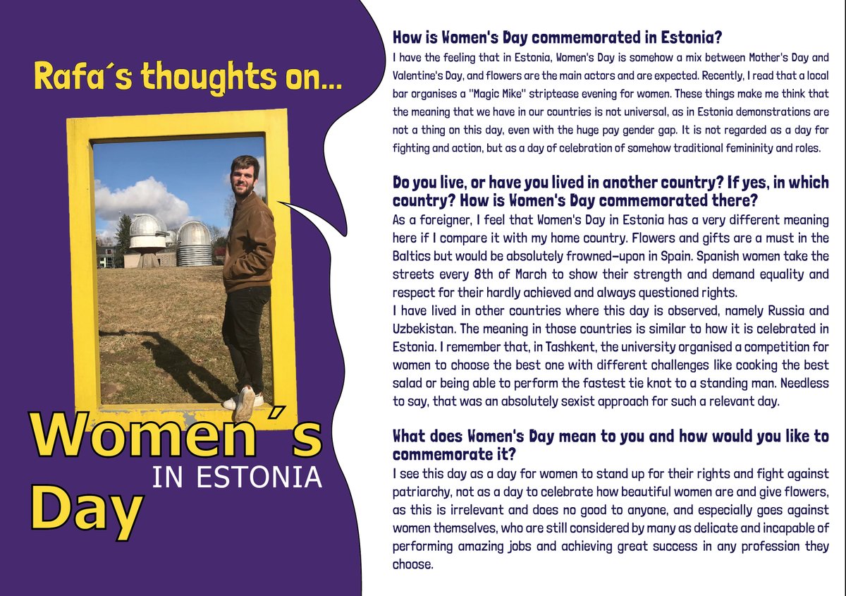For Rafa (Spanish teacher in #Tallinn), #8M in #Estonia is a mix between Mother's Day and Valentine's Day... 

@visitestonia @studyinestonia  @EstonianWorld