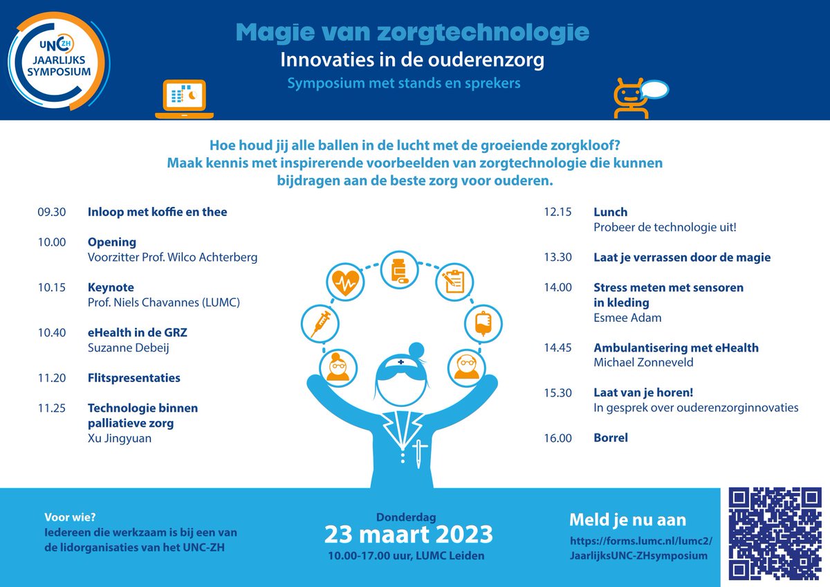 🏡 Kan eHealth helpen bij het revalideren in de thuisomgeving? 

Op 23 maart vertelt Michael Zonneveld meer over het onderzoek EAGER@HOME. Wil je hier meer over weten? Meld je dan snel aan voor het jaarlijks UNC-ZH symposium: Magie van zorgtechnologie!

forms.lumc.nl/lumc2/Jaarlijk…