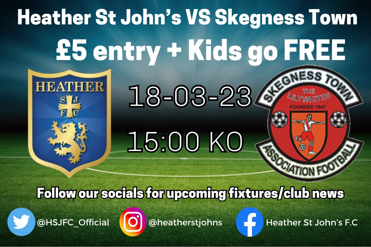 NEXT HOME GAME 
𝗪𝗶𝘁𝗵 𝗻𝗲𝘄 𝗺𝗮𝗻𝗮𝗴𝗲𝗺𝗲𝗻𝘁 4 𝗼𝘂𝗿 1st 𝘁𝗲𝗮𝗺 𝘄𝗲 𝗮𝗽𝗽𝗿𝗲𝗰𝗶𝗮𝘁𝗲 𝘁𝗵𝗲 𝘀𝘂𝗽𝗽𝗼𝗿𝘁 𝗳𝗿𝗼𝗺 𝗮𝗹𝗹 𝗛𝗦𝗝 𝗳𝗮𝗻𝘀 𝘀𝗼 𝘄𝗲 𝗮𝗿𝗲 𝗽𝗹𝗲𝗮𝘀𝗲𝗱 𝘁𝗼 𝗼𝗳𝗳𝗲𝗿 𝗮 𝗱𝗶𝘀𝗰𝗼𝘂𝗻𝘁𝗲𝗱 𝗲𝗻𝘁𝗿𝘆 𝘁𝗼 𝘁𝗵𝗶𝘀 𝗴𝗮𝗺𝗲, Details 👇🏼
#HSJ