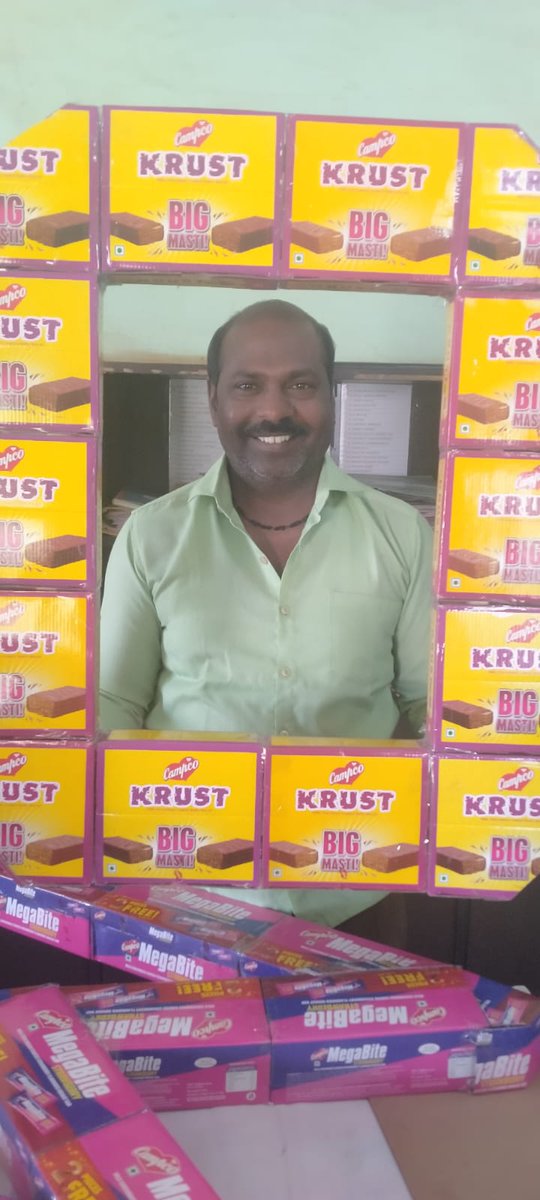 campcochocolate's tweet image. By collecting chocolate outer boxes, Lokeshappa created #CampcoChocolate #Krust #Megabite #Turbo #CampcoBar