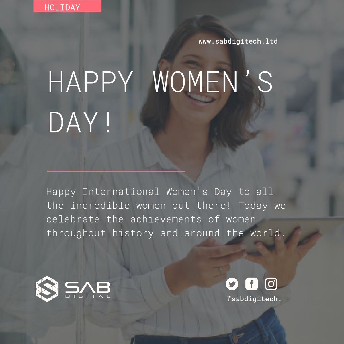sabdigitech's tweet image. Breaking Barriers and Building Bridges: Celebrating Women in their Contributions to a More Inclusive and Equitable World. Happy International Women&apos;s Day from Sab Digital Technologies.

#happyinternationalwomensday #sabdigitech