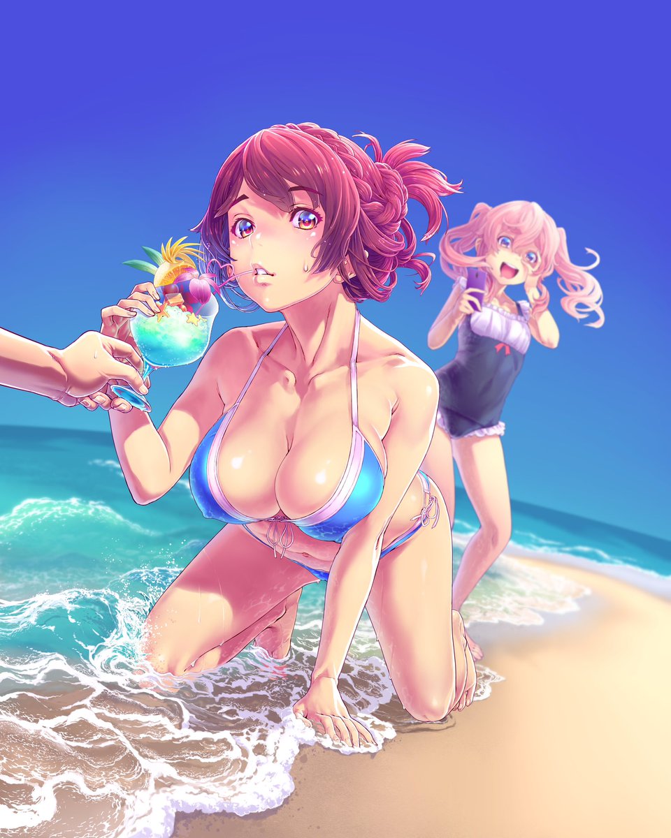 マジでこの波と水の描き込みにものすごい時間がかかりました。(h #今までで作画カロリーMAXの作品上げようぜ 