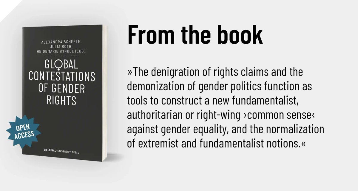 [BiUP General] 

An intersectional & postcolonial analysis from different disciplinary and local positions on the question of why and how gender and gender equality rights are globally under attack. 

bielefeld-university-press.de/978-3-8376-606… 

#Gender #GenderRights #Feminism #IWD #FeministFights