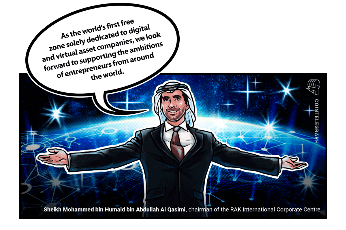 Cointelegraph's tweet photo. “The free-zone of the future for the companies of the future” according to Sheikh Mohammed bin Humaid bin Abdullah Al Qasimi.

Catch up on more memorable quotes from last week on our Hodler's Digest: https://t.co/HDEZryv0PT https://t.co/IxQE7yS2JA