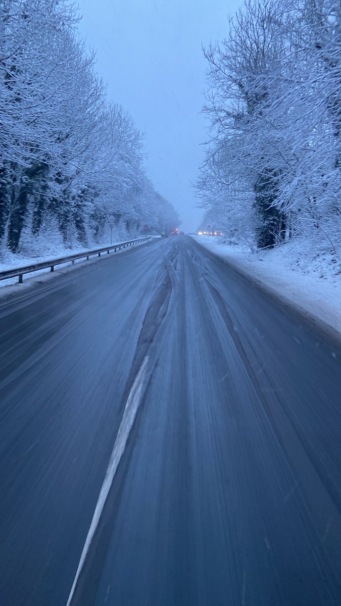 Roads are tricky this morning people, take it easy and stay safe. #drivesafe #BeSafeOutThere