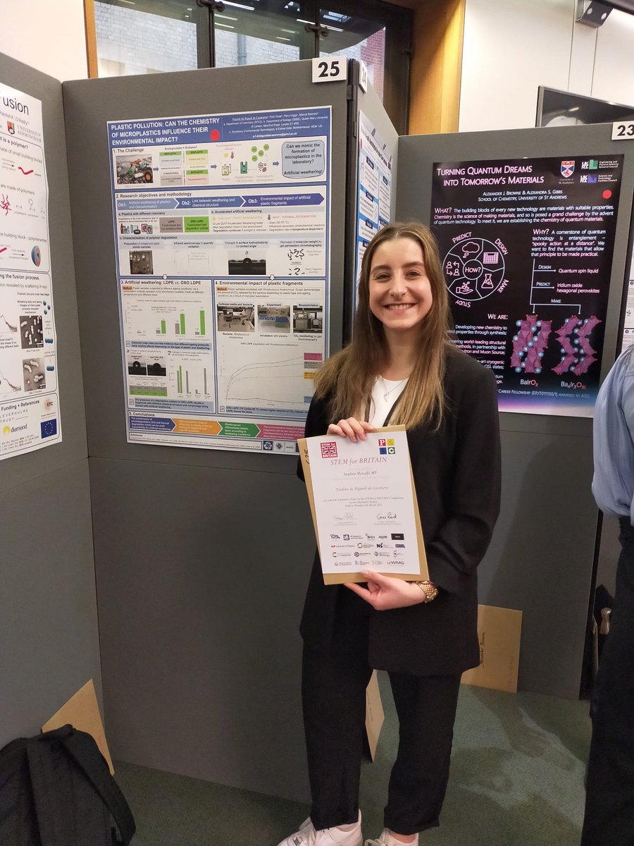 Felt very proud and honoured showcasing my research on environmental impact of plastic pollution to MPs and other scientists at the @UKParliament in the House of Commons for the #STEM4Brit 2023 event. Such a unique opportunity as part of my PhD in chemistry at @QMUL! 👩‍🎓