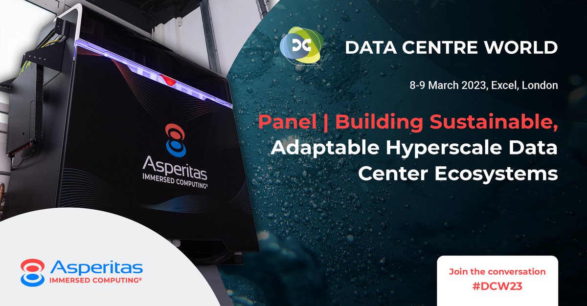 If you happen to be at @DataCentreWorld, join Rolf Brink at the panel Building sustainable, adaptable hyperscale #datacenter ecosystems today at 11:55am and gain insights on #circularity in design, water use elimination, and #wasteheat alignment with reuse applications. #DCW23