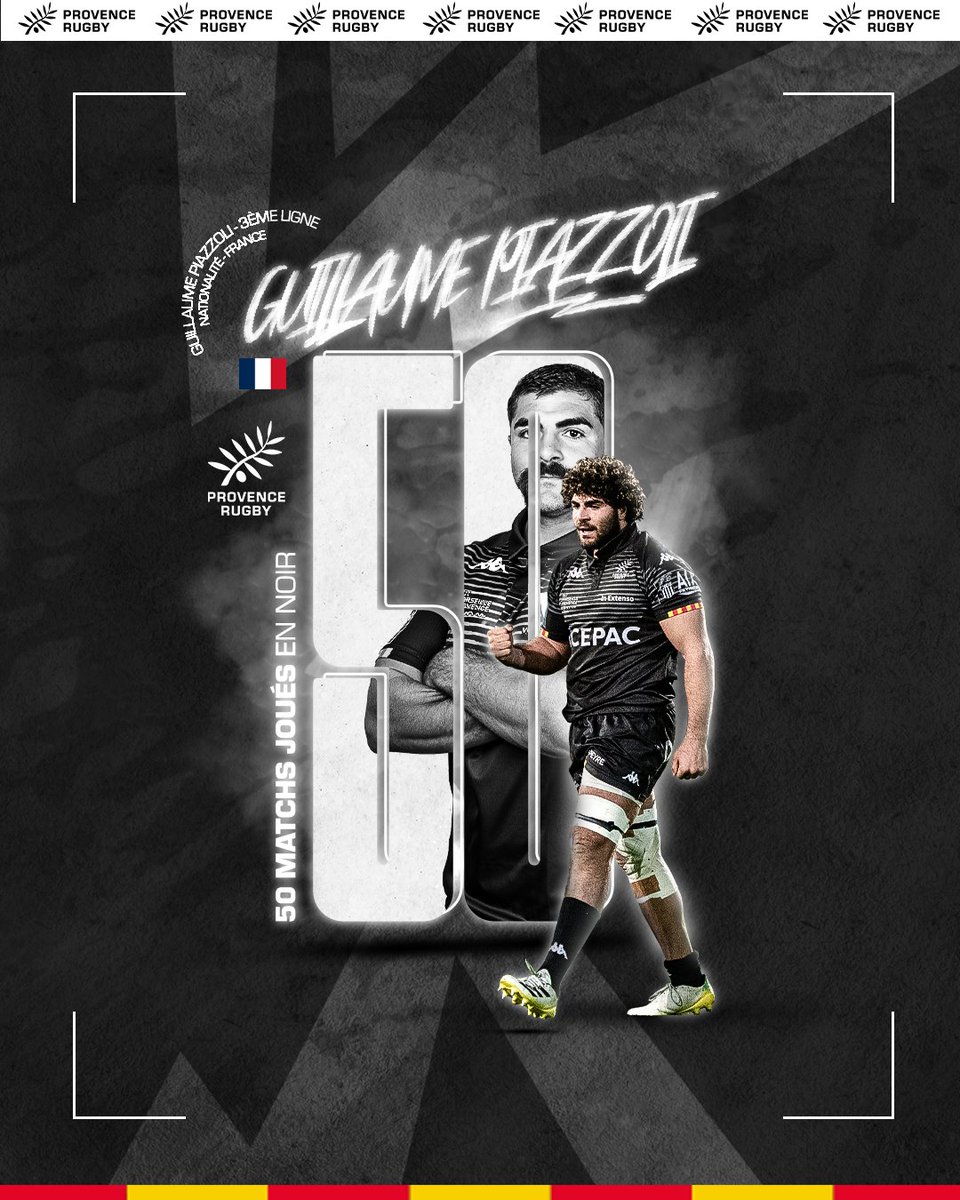 ProvenceRugby's tweet image. 📊 📈 𝙎𝙏𝘼𝙏𝙎 | Le battant 𝑮𝒖𝒊𝒍𝒍𝒂𝒖𝒎𝒆 𝑷𝒊𝒂𝒛𝒛𝒐𝒍𝒊 en est désormais à 50 rencontres jouées sous le maillot provençal !

Il intègre au passage le 𝗧𝗼𝗽 𝟭𝟱 des 3ème-lignes les + capés de l'Histoire du club*

#madeinprovence #provencerugbystats