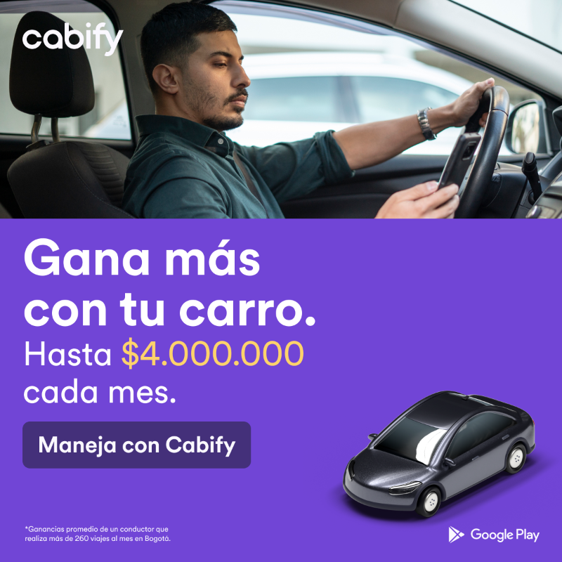 cabify_colombia's tweet photo. Ingresa hasta $4.000.000 cada mes.