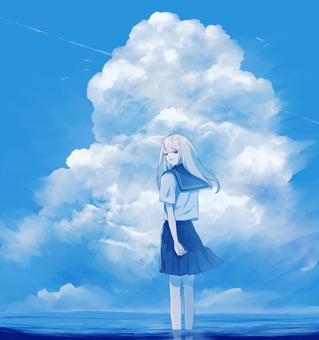 「飛行機雲 海」のTwitter画像/イラスト(人気順)