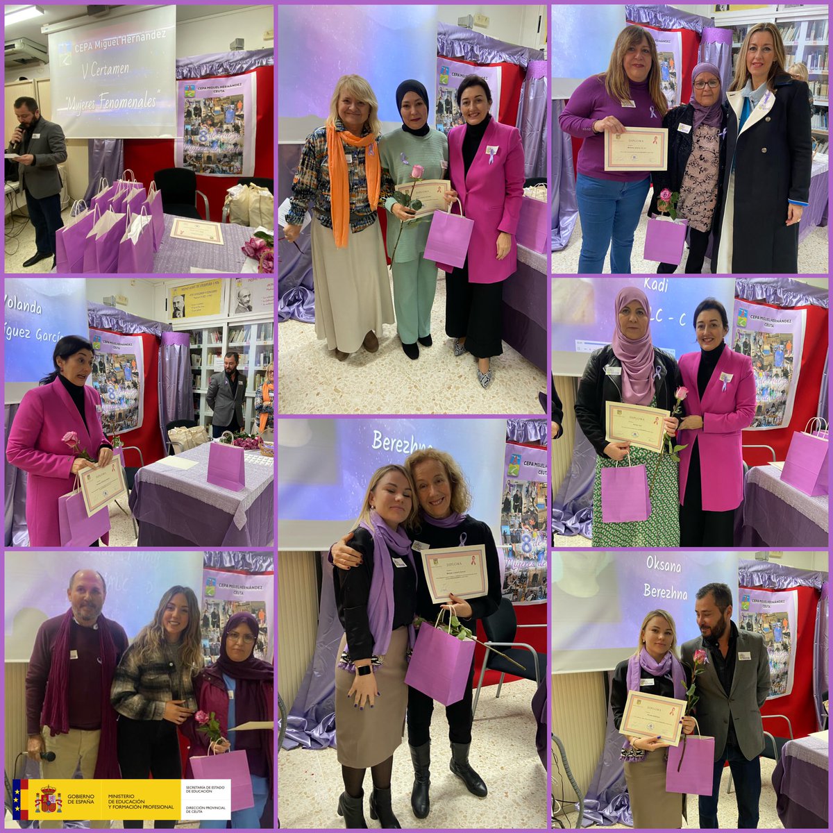 upeceuta's tweet photo. Hoy, 8 de marzo, el CEPA Miguel Hernández celebra el V Certamen “Mujeres Fenomenales”. 

💜🌸

#MEFP #UPE #DPCeuta #educaciónadultos #2023 #8m https://t.co/LHErPOs546