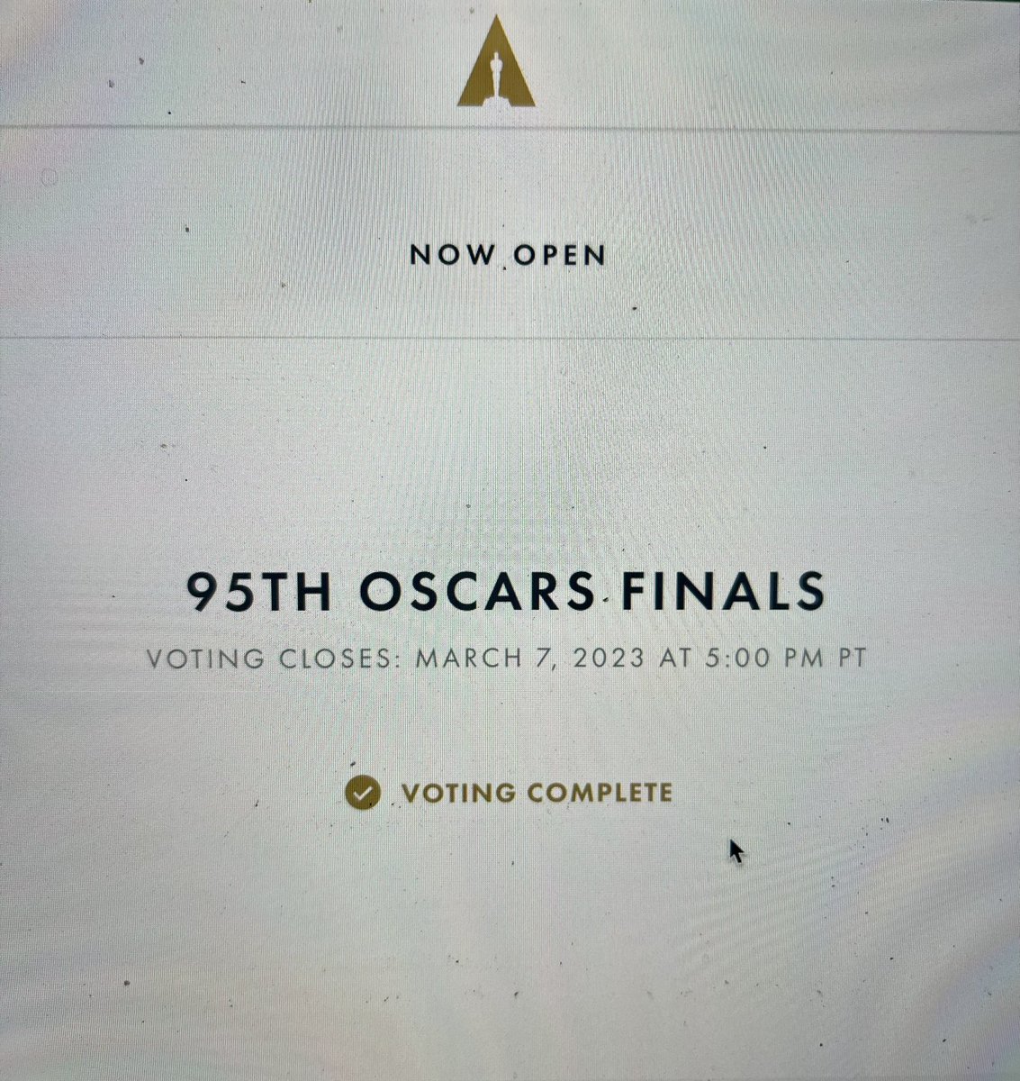 Voting done! #Oscars95 @TheAcademy