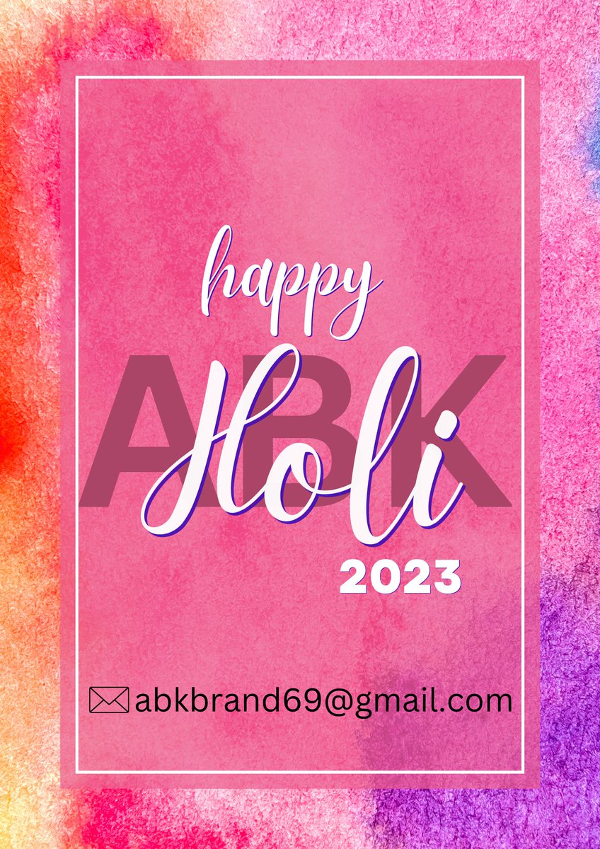 AbkBrand's tweet photo. Happy Holi everyone 🌈💗
New products on ABK:https://t.co/M76YVcKE1l https://t.co/bCX4dNesJL