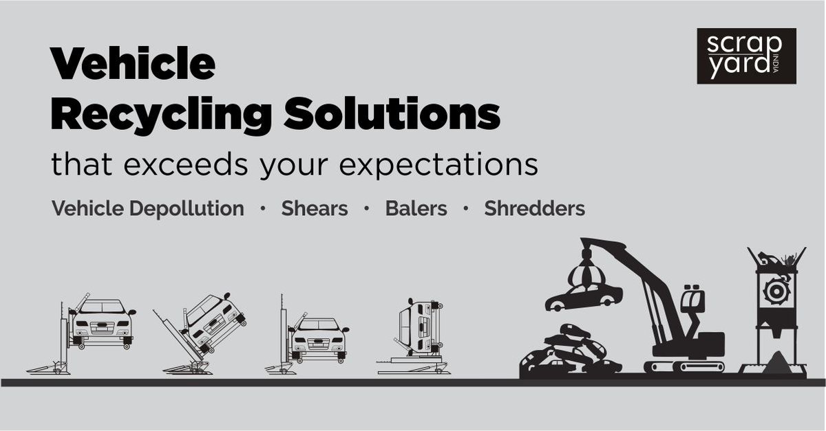 scrapyardindia's tweet photo. Vehicle Recycling Machines that exceeds your expectations. Depollution, derisking, dismantling and much more. For more info call 8554960666 or visit https://t.co/hZuJzdk2Pi https://t.co/8C2iMnp5LR