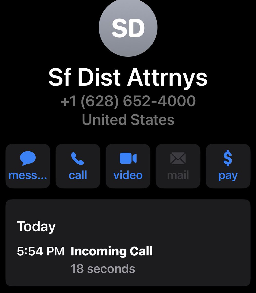 StanleyRoberts's tweet image. Received a crank call today from a #spoofed @SFDAOffice number.