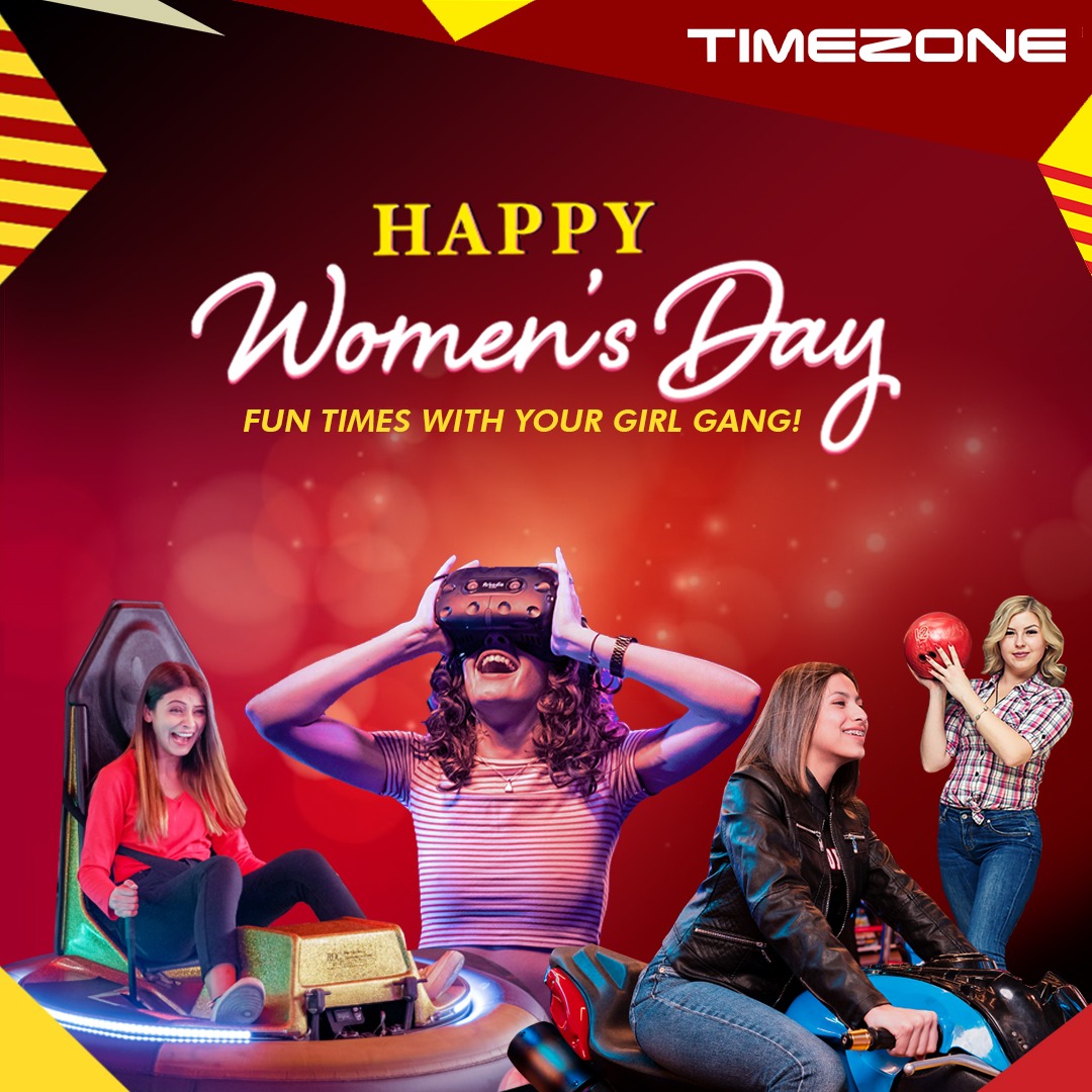 timezone_india's tweet photo. Girls just wanna have fun - and at Timezone, we're all about that! ๐ช This Women's Day, come unleash your gaming prowess with us and let's celebrate girl power in style! ๐
#Timezonegames #gaming #gamezone #GamingArcade #Entertainment #Games #favouriteGame #FunHub #VR #VReality https://t.co/97xJSmMifN