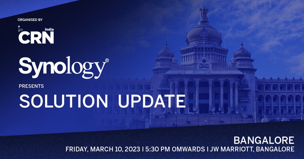 crndotin's tweet image. Get an in-depth look at #SynologySolutions to see how they meet your needs and benefit you - Attend the conference on &quot;Synology Solution Update&quot;, in association with @Synology | 10th March 2023 | 5:30 PM Onwards | JW Marriott, Bangalore

Register Now: t.ly/10ssuT