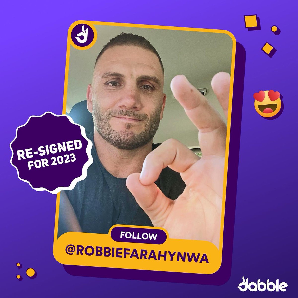 I've re-signed <a href="/dabblecomau/">Dabble</a> for 2023! Come and join me for Banter, Bets &amp; Specials.

You can find me by searching RobbieFarahYNWA, don't forget to ring the bell to be notified when my tips go up!
