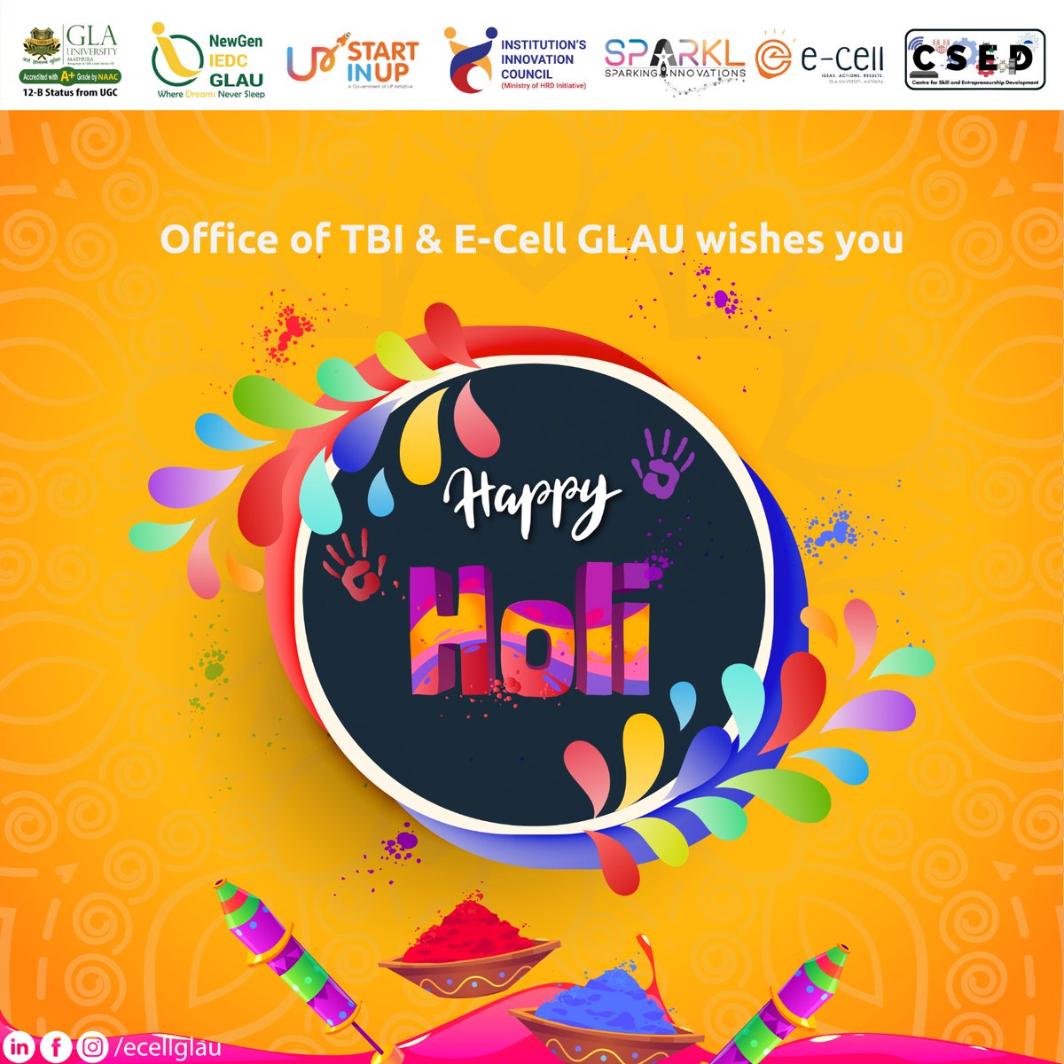 ecell_glau's tweet photo. E-Cell Family wishes you HAPPY HOLI❤️

May the colours of Holi bring peace, prosperity, and love to our lives. Let’s make this Holi a memorable one by spreading love and happiness wherever we go.

#bestwishes #ecellglau #glau https://t.co/5JrnVfXvDJ